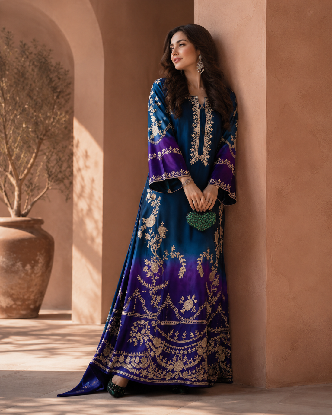 B-PRINTED & EMB LAWN 3PC SUIT
