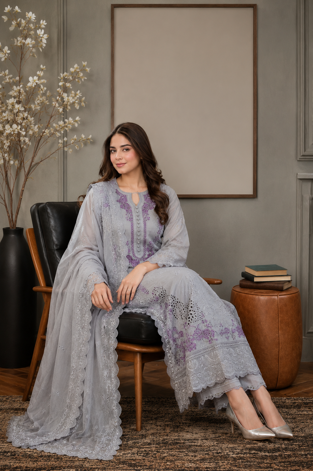 B-LAWN EMB 3PC SUIT