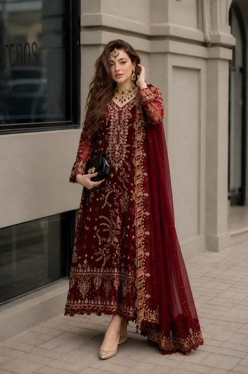 Fuchsia Royale — Luxury Heavy Embroidered Formal 3-Piece Suit