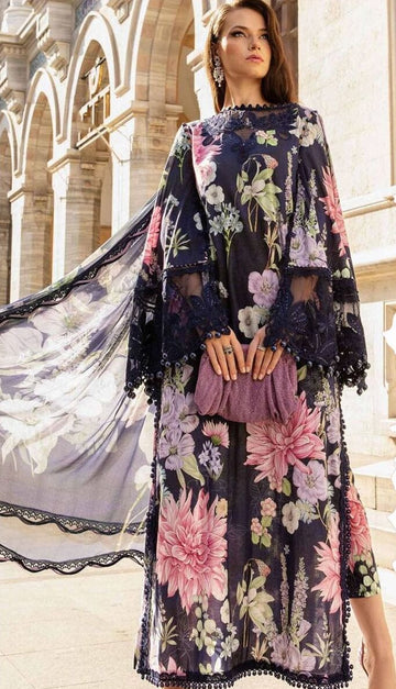 MARIBA B LAWN PRINTED 3PC