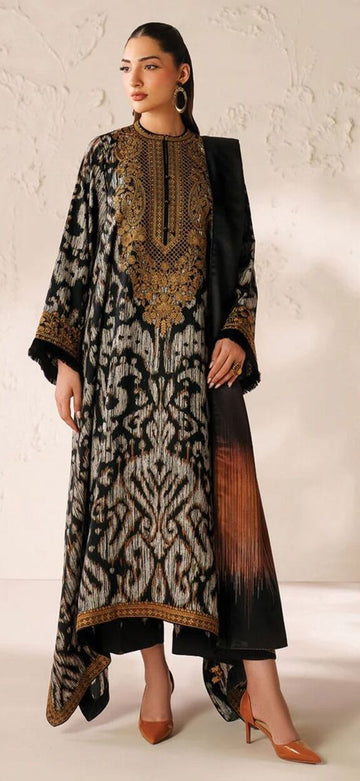 Baroque printed lawn and chiffon with Embroidered laced 3pc