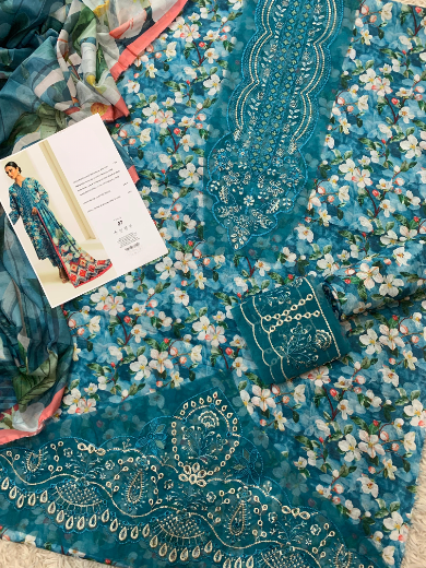 Firozi Teal lawn 3pc