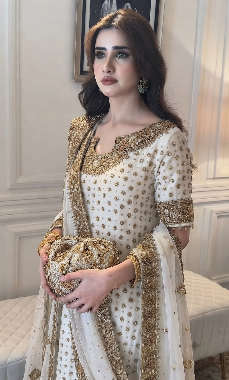 BRISHNA ADDAWORK CHIFFON 3PC SUIT